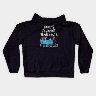 Daddy's Favourite Train Driver Kids Steam Engine (Blue) Kids Hoodie